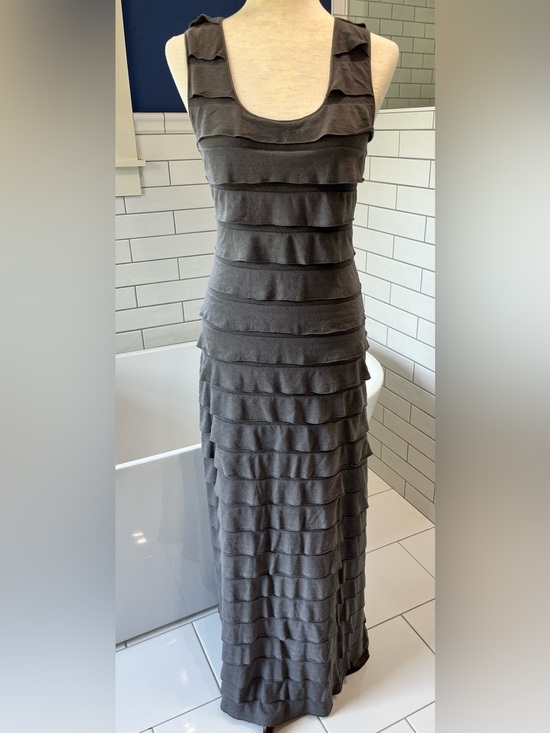 Max Studio Dresses & Skirts - Max Studio Gray Tiered Scoop Neck Maxi Dress